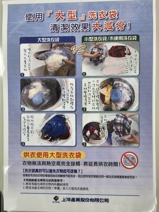 洗衣設備使用說明及注意事項通知附圖圖片